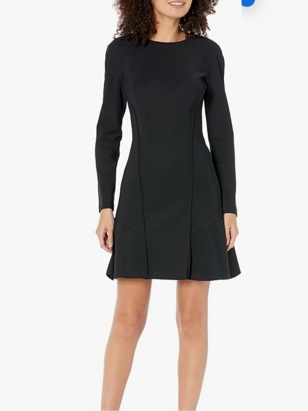 Theory Seam Sculpted Ponte Dress in Black